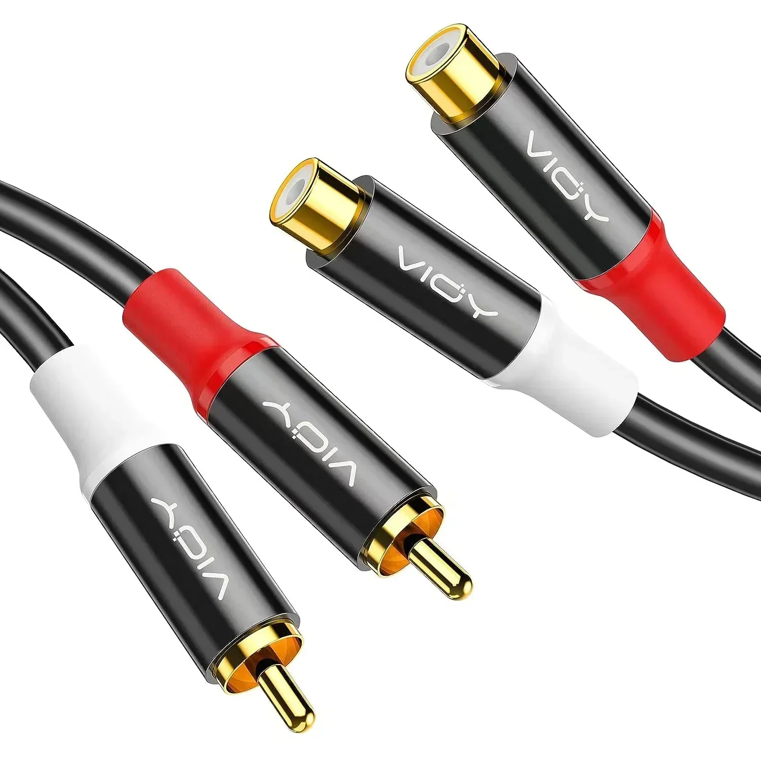 RCA Extension Cable 2RCA Male To 2RCA Female Splitter Cable RCA Stereo Audio Cable for Amplifier Speaker Home Theater System