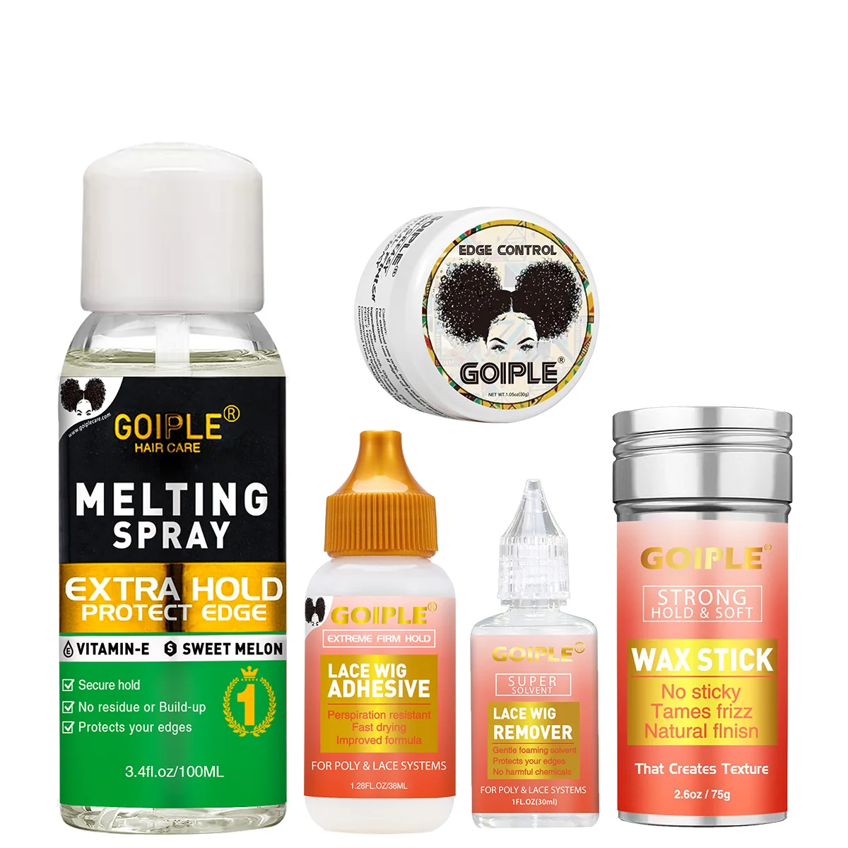 

GOIPLE Lace Melting Spray Wig Adhesive Invisible Lace Front Wigs Adhesive Glue Remover Slick Wax Stick Edge Control Gel for Hair