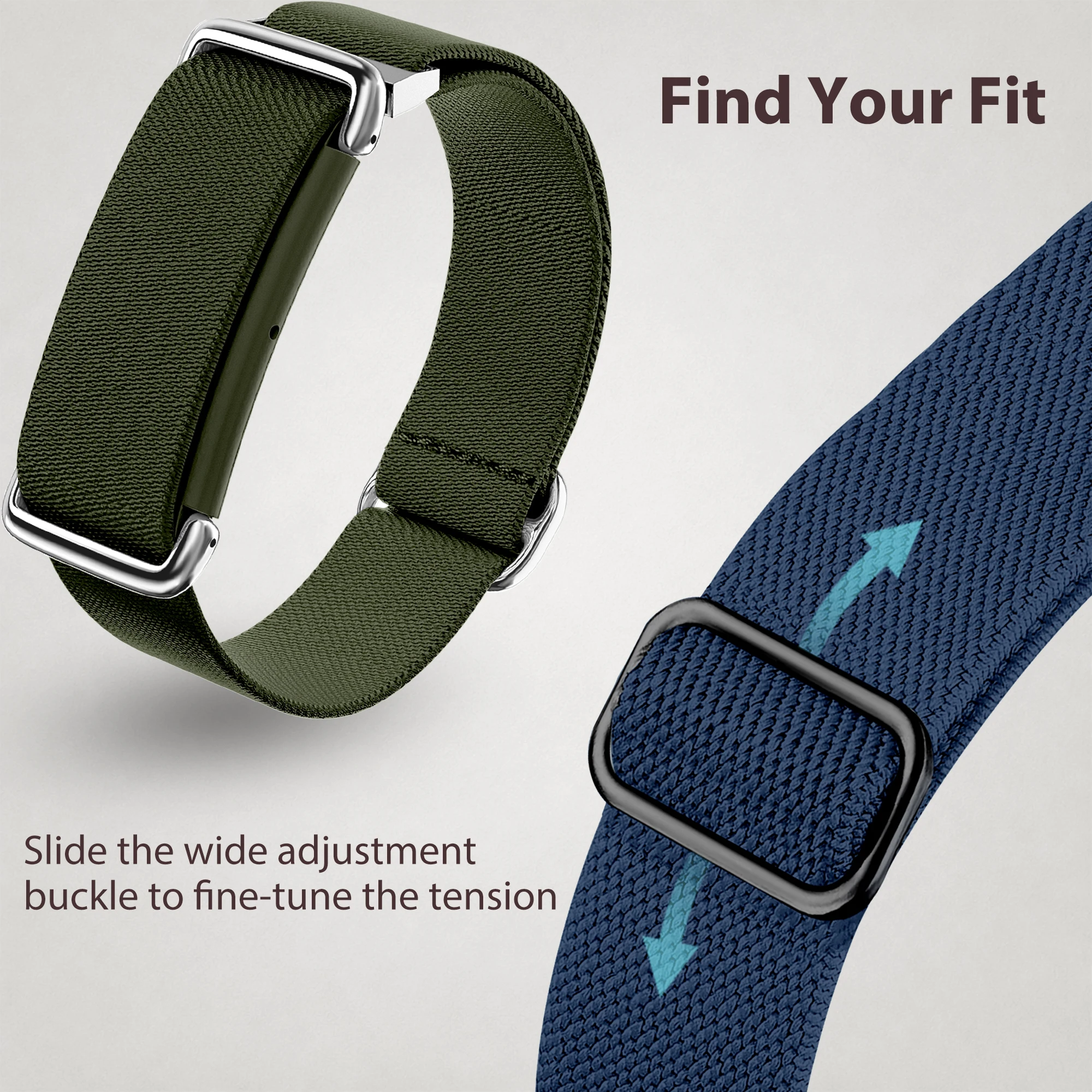 1 Stück Verstellbares Twill-Gewebe-Armband Kompatibel mit Fitbit Air, Weiches Atmungsaktives Nylon-Ersatzarmband – Detail 4