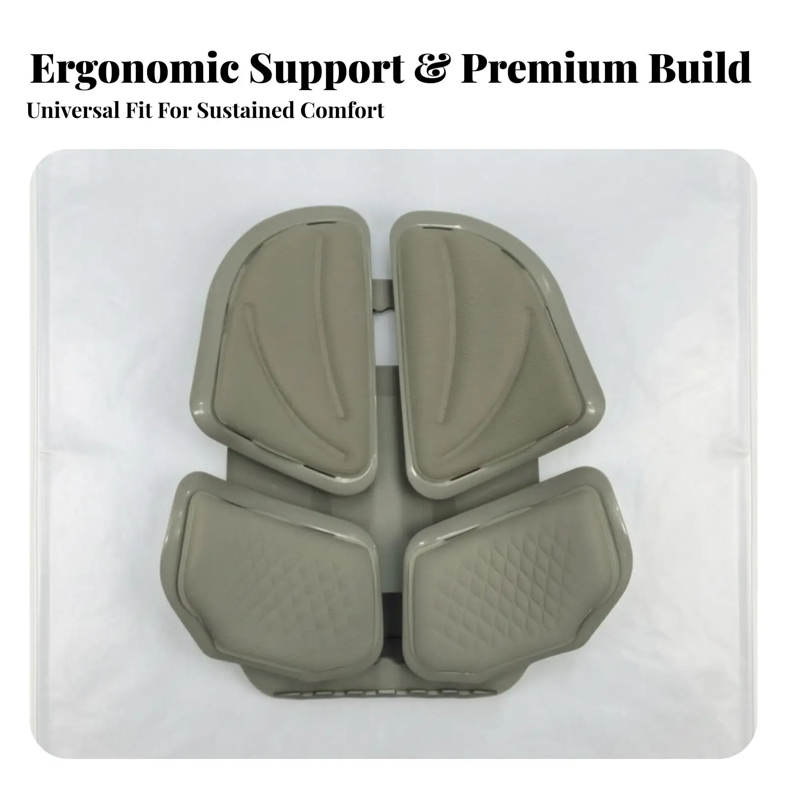 Vehicle Seat Back Support Pillow with Four Touchpoint Pads for Long Commute Driving Pain Relief