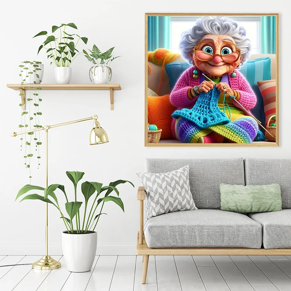Momoart DIY Diamond Painting Woman Old Portrait New Arrival Embroidery Cartooon Picture Of Rhinestones Home Decor
