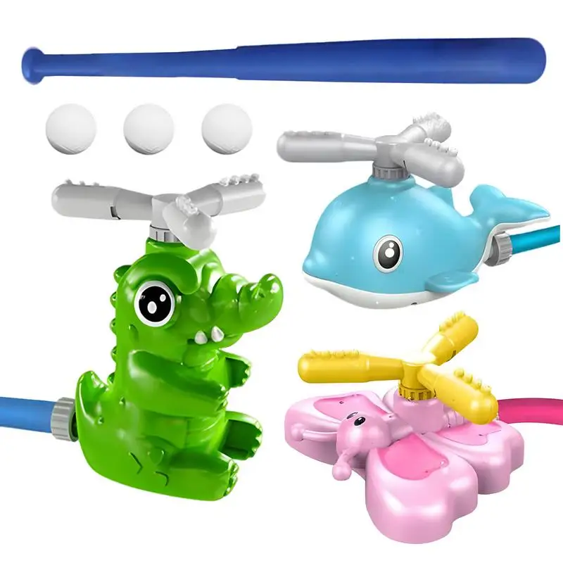

Outdoor Animal Water Sprinkler 360 Degree Rotating Multi-Function Baseball Training Sprinkling Equipment for Pool Party Games