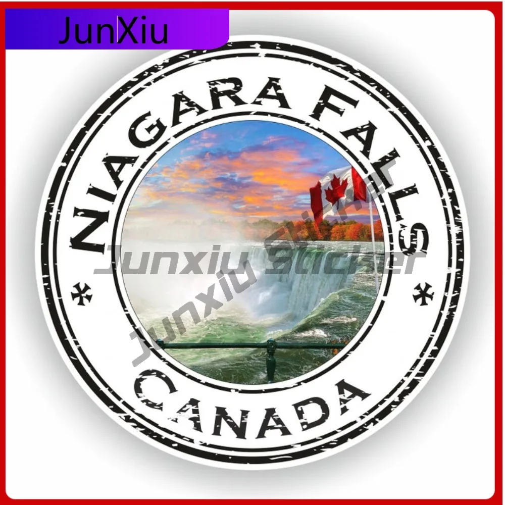Niagara Falls Canada Seal Round Flag Beautiful Automotive Exterior Accent Perfect For Outdoor Vehicle Surfaces With