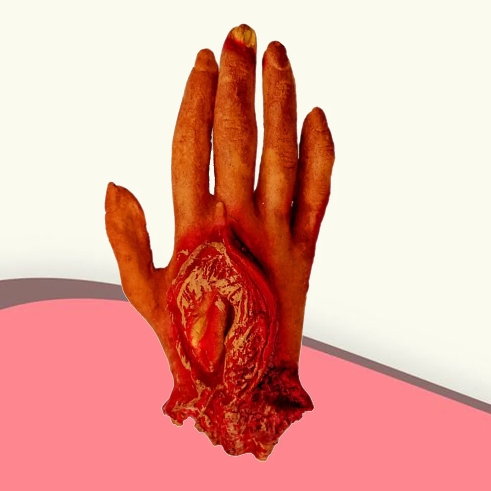 

1Pcs Simulation Human Severed Hand Prop Realistic Bloody Horror Halloween Prank Scary Hand Haunted House Decoration