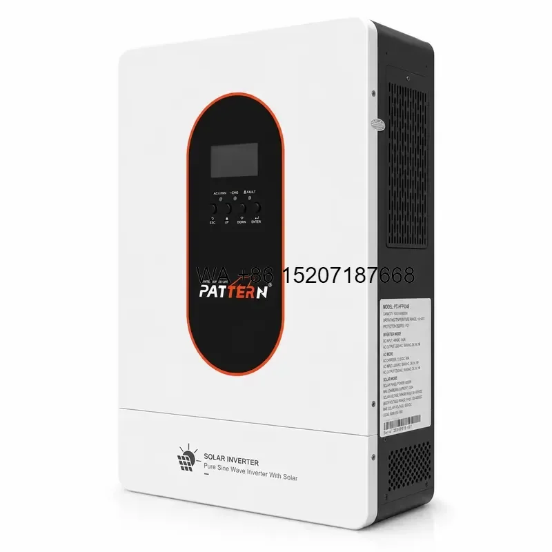 Wmwmnu for PATTERN 6.2KW 6KW MPPT Pure Sine Wave DC to AC Grid Tie Power Inverter Hybrid Solar Inverter for Residential Home