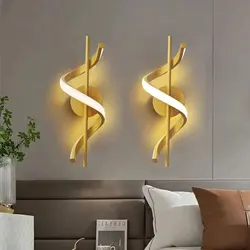 Applique murale LED au design nordique minimaliste, luminaire décoratif d'intérieur, disponible en noir, blanc et or, idéal pour une chambre à coucher, un salon ou un couloir