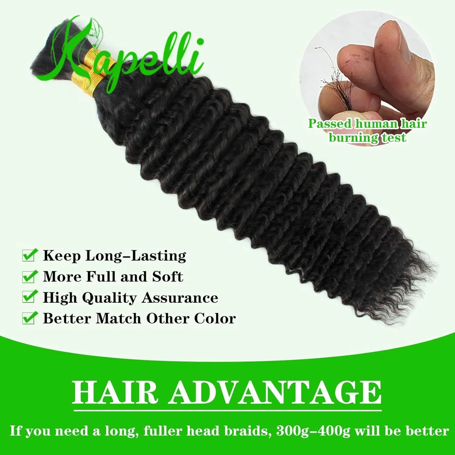 10A Human Hair Braiding Bundles Water Wave Hair Braids Extension Deep Wave Bulks Curly Virgin Human Hair Bundle for Boho Braids