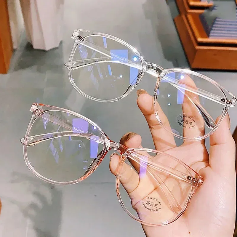 Korean Fashion Anti Blue Light Glasses For Man Woman Transparent Round Frame Computer Gaming Eyewear Optical Spectacle Glasses