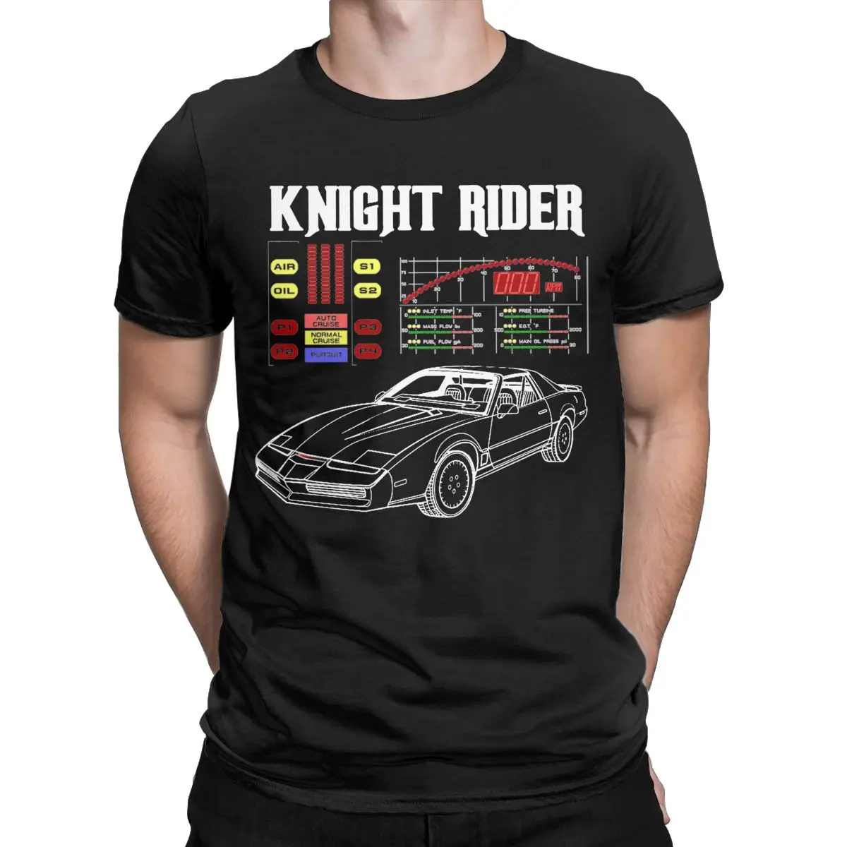 Knight Rider KITT Active T-Shirts Men Women Novelty Pure Cotton Tees O Neck Short Sleeve T Shirt Plus Size Clothes - view 3
