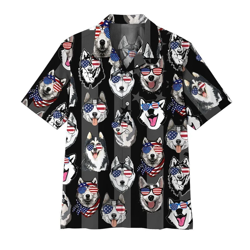 

Harajuku Fashion Cat Dog Graphic Beach Shirts Hawaii Animal Shepherd Chihuahua Women Blouses Casual Hawaiian Holiday Shirt Tops