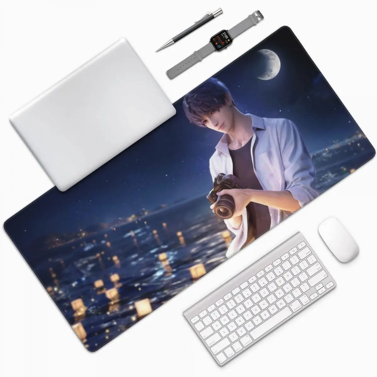 Game Love And Deepspace Rafayel Large Mouse Pad Computer Keyboard Mouse Mat Gaming Laptop Desk Mat Office Accessories Table Mats