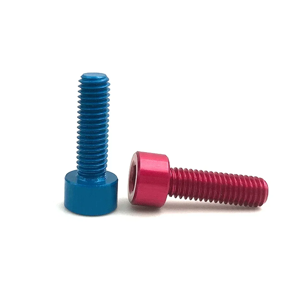 Red Blue Black M4 M5 M6 7075 Aluminum Alloy Cap Head Screw Bolts Hex Socket for Model Aircraft Car DIY