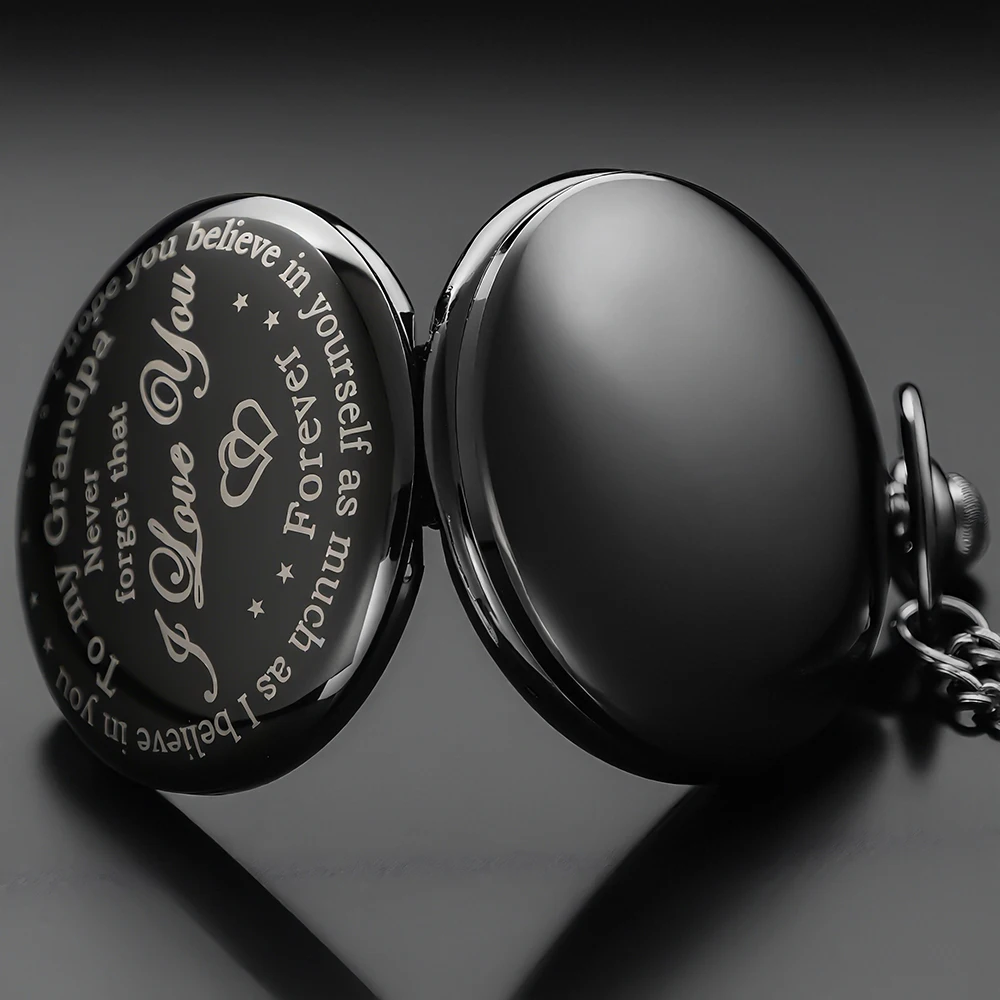 ساعات الجيب الرائعة خمر العتيقة قلادة كوارتز جيب فوب ساعة عيد ميلاد هدية عيد الأب للجد