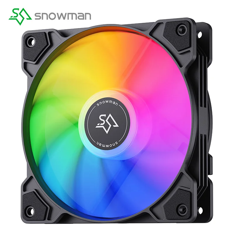 

SNOWMAN XF120 Case Fan 120mm RGB Fan PC Cooling Fan 3pin Quiet CPU Fan 12CM 1000RPM Computer Chassis Fan 12VDC