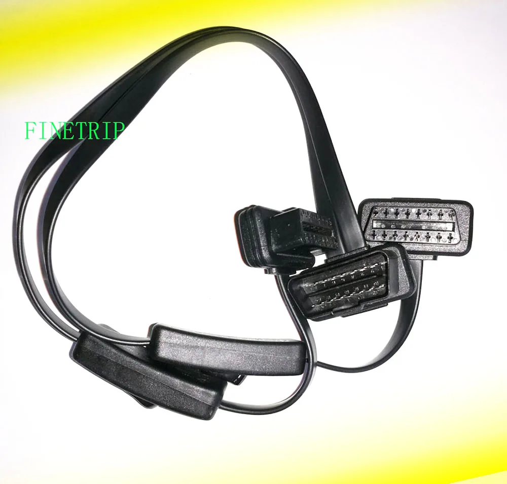 FINETRIP OBD 2 Splitter Verlängerung 1 zu 2 mit Schalter Y Kabel Männlichen Zwei Port Zu Weibliche für ELM327 Auto diagnose Scanner Werkzeug