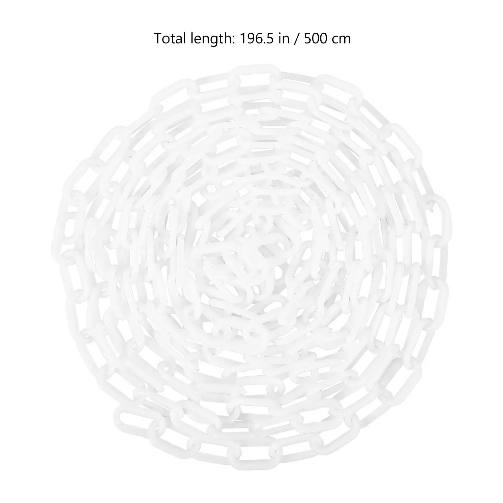 5M White Plastic Protective Chains With 2 Cone Buckles Safety Barrier Traffic Equipment Crowd Control Caution Chain Links