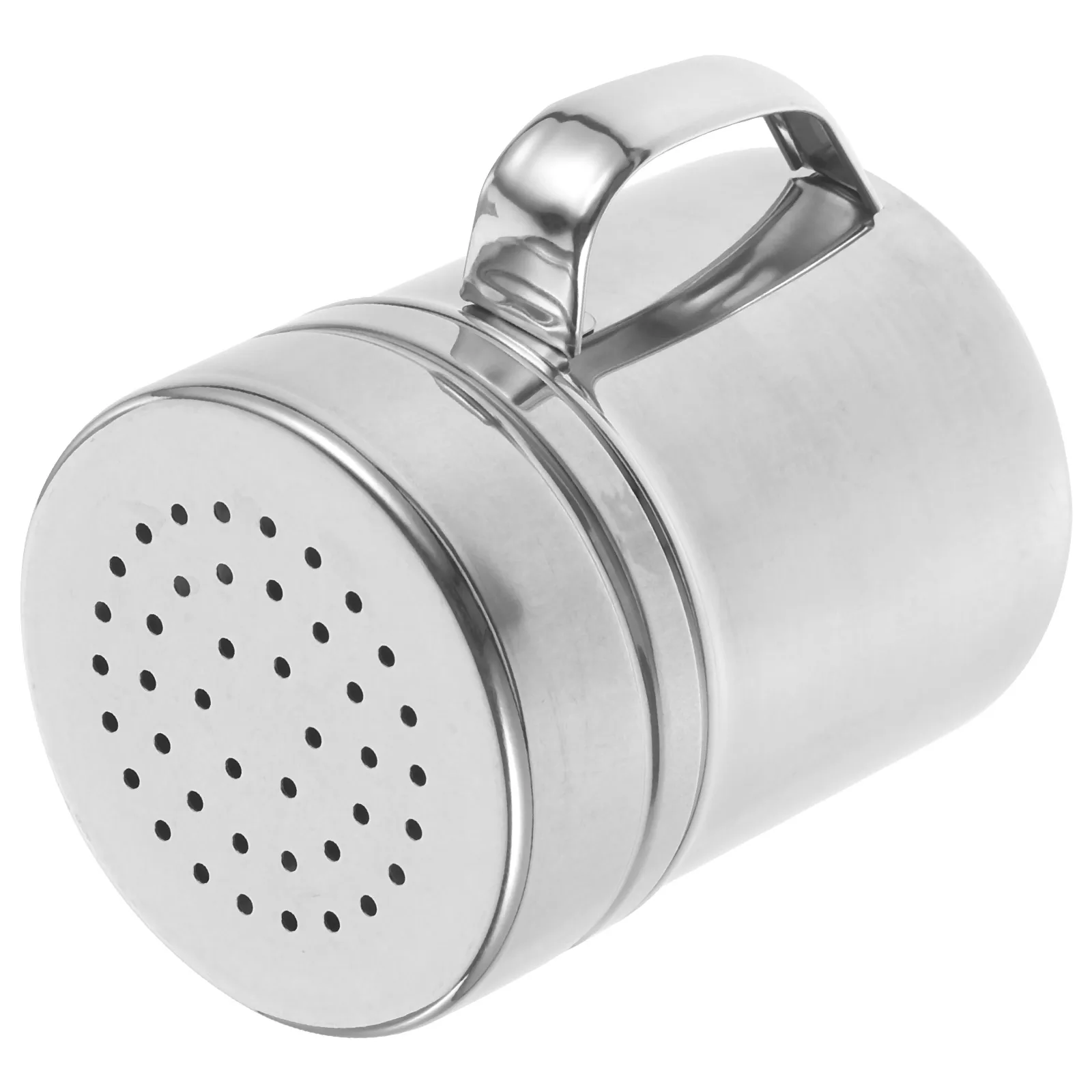

Seasoning Jar With Handle Stainless Steel Powder Shaker Reusable Seasoning Dispenser Fine Mesh Lid Metal Spice Container