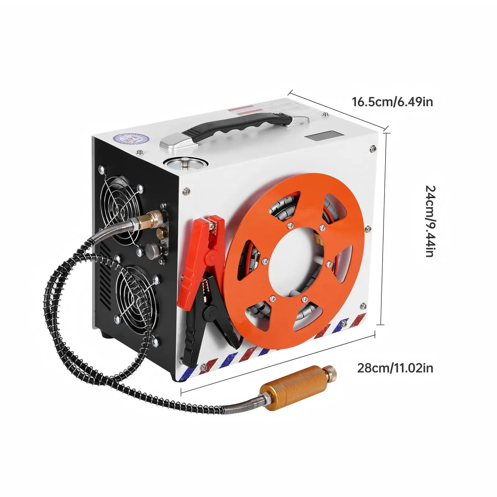 Convenient high pressure double cylinder 4500 psi/300 bar 12v car battery automatic stop PCP air compressor