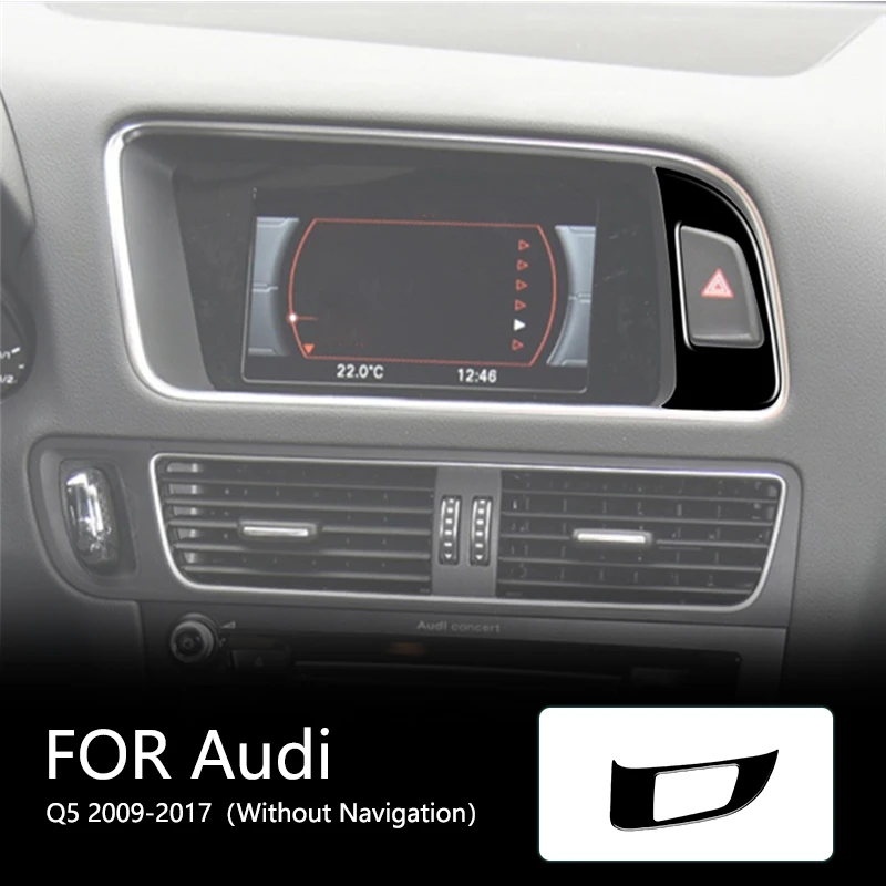 

Hazardous Light Frames Brand New ABS Gloss Black Stickers For Audi Q5 2009-2017（Without Navigation）Interior Accessories