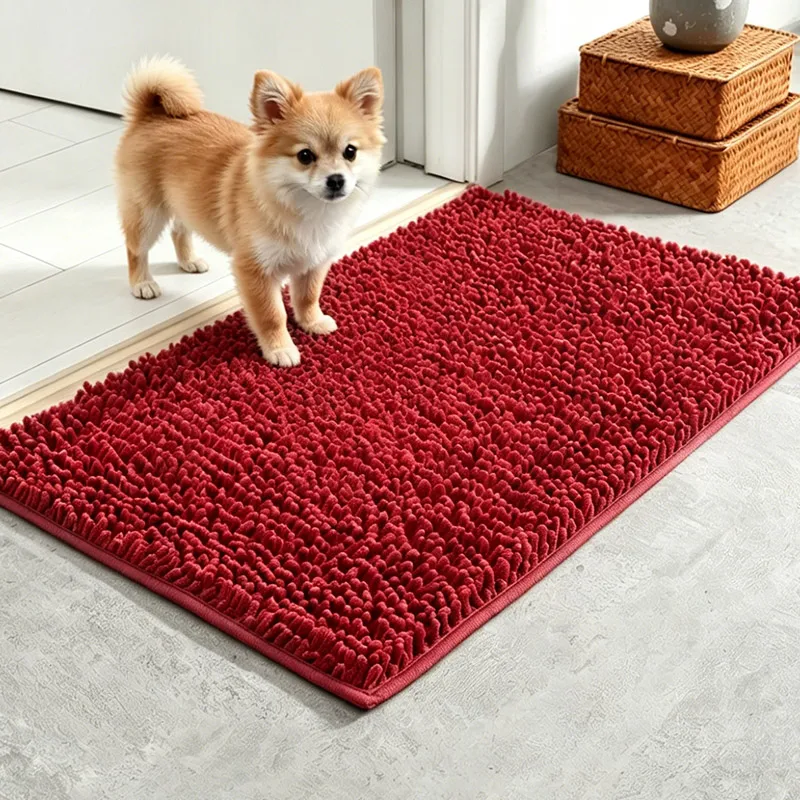 Superabsorberende hondenmat, antislip onderkant, wasbare entreekleed, houdt vloeren schoon, perfect voor modderige natte schoenen & poten, grijs