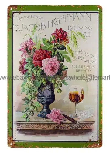 JACOB HOFFMAN BREWING COMPANY Rondout, New York tin sign indoor outdoor wall art sign