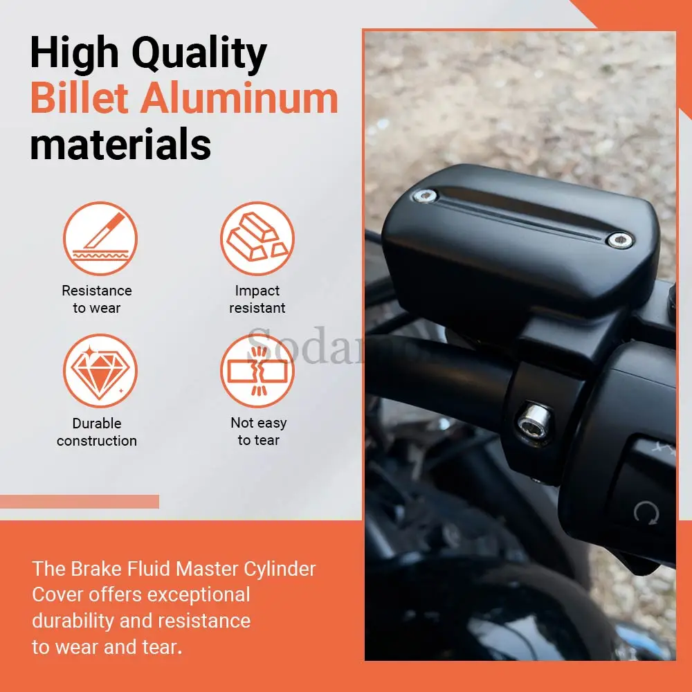 Motorcycle Brake Master Cylinder Reservoir Cover Aluminum Black Fit For Yamaha V-Star 650 1998-2012 Yamaha V-Star 950 2009-2013 - view 2