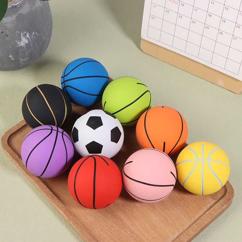 6 ซม.กีฬากลางแจ้ง Bouncy Ball ยืดหยุ่นสูงมินิยางบาสเกตบอลฟุตบอล Decompression Hollow Elastic Ball ของเล่นเด็ก