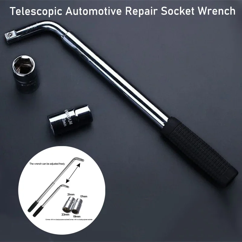 telescoping lug wrench spanner lug wheel wrench with sockets ferramentas de reparo do carro 17 mm 19 mm 21 mm 23 mm 01