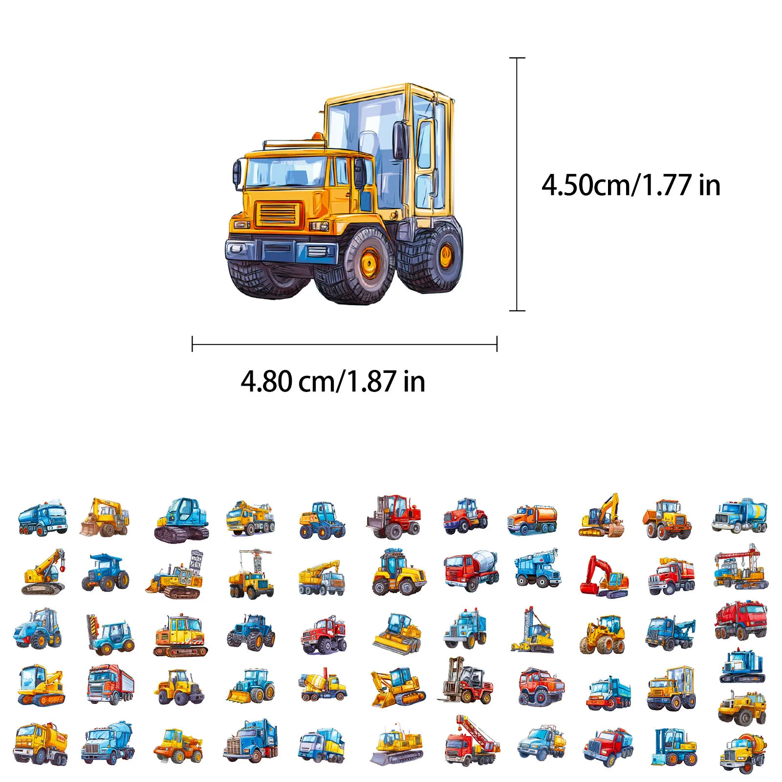 10/30/56PCS Cartoon Bau Engineering Fahrzeuge Aufkleber DIY Telefon Laptop Gepäck Skateboard Graffiti Aufkleber Spaß für Kind