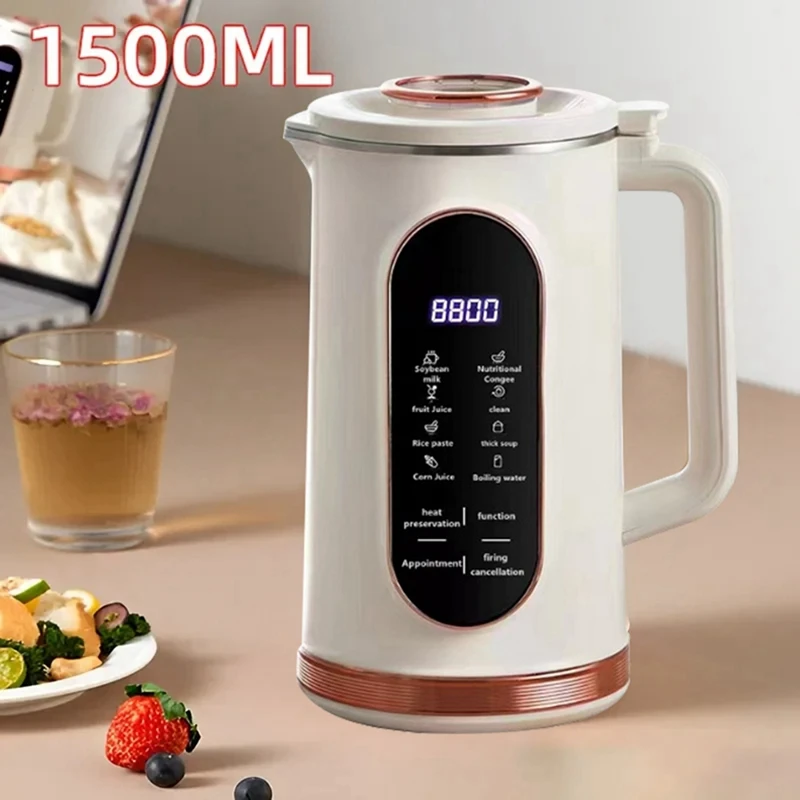 Electric Soy Milk Wall Breaking Machine 10-Leaf Blade Machine Juicer Blender Mixer Soybean Milk Maker US Plug