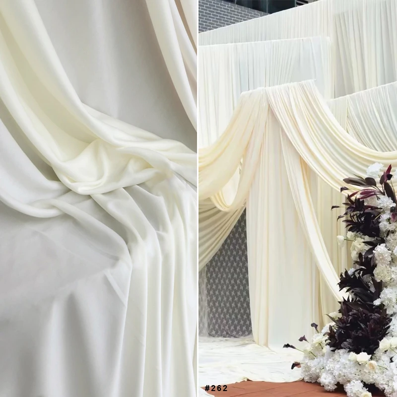 Widened Elastic Knitted Fabric with Good Drape for Wedding Decor Curtains Tablecloth Backdrops Cloth Sewing Material Width 170cm