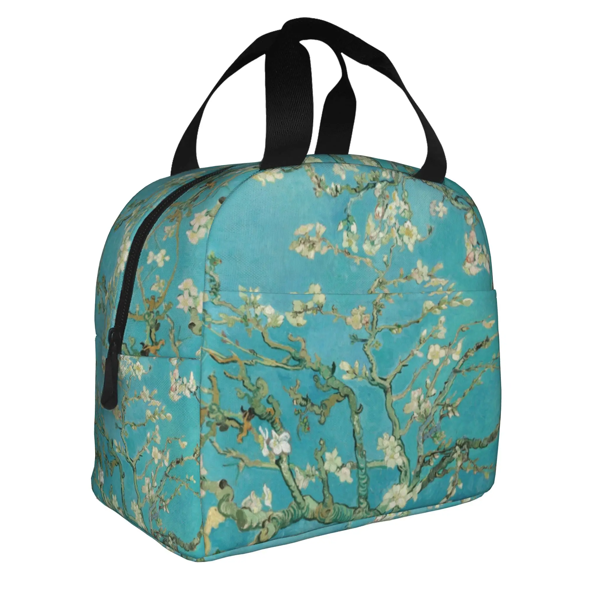 Vincent Van Gogh Portable Lunch Boxes Women Multifunction Flowers Painting Cooler Thermal Food Insulated Lunch Bag School