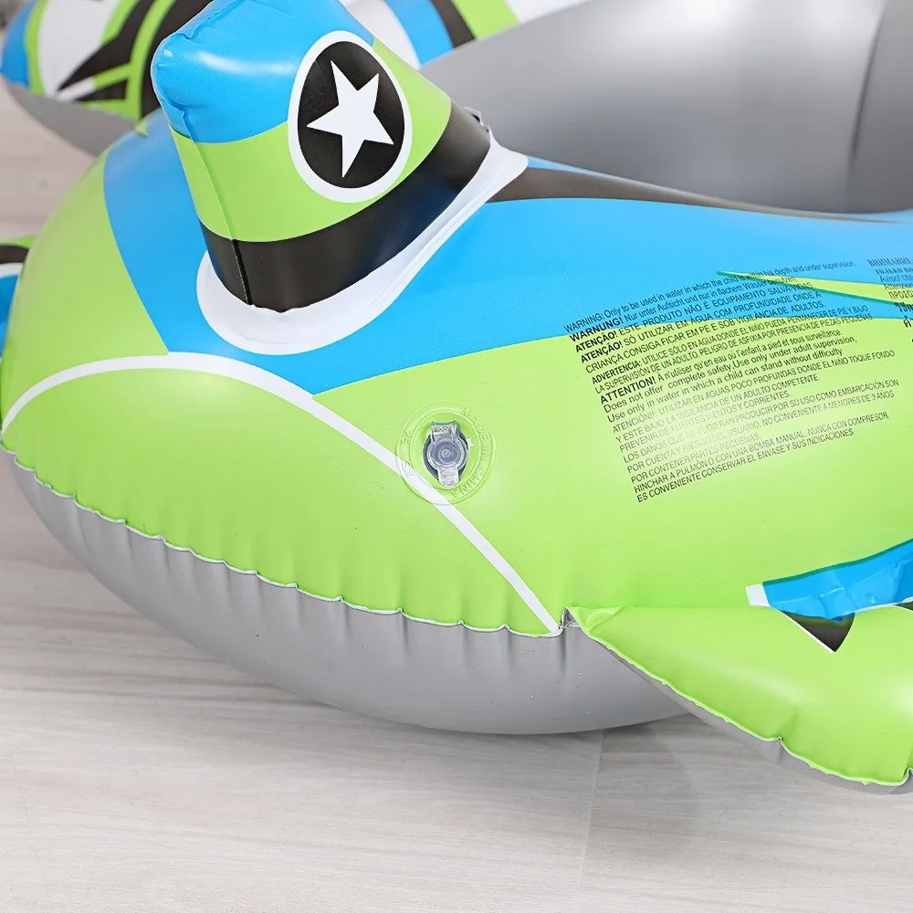 Vliegtuigvorm Babyzwemring Opblaasbare cirkelstoel Zwemcirkel Drijvende opblaasbare babyzwemvlotter Zitbadkuip