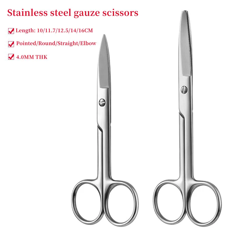 Stainless Steel Angled Scissors Curved Medical Gauze Scissor Fishing Cross Stitch Cutter Paper Embroidery Sewing Shears