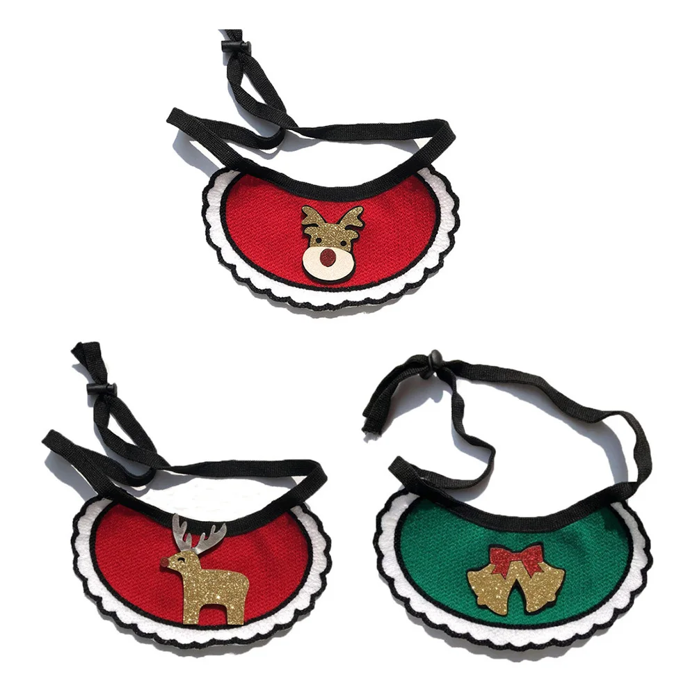 

Christmas Pet Bib Dog Collar Triangle Scarf Adjustable Bib for Cats Medium Large Dogs Party Decor Dog Collar