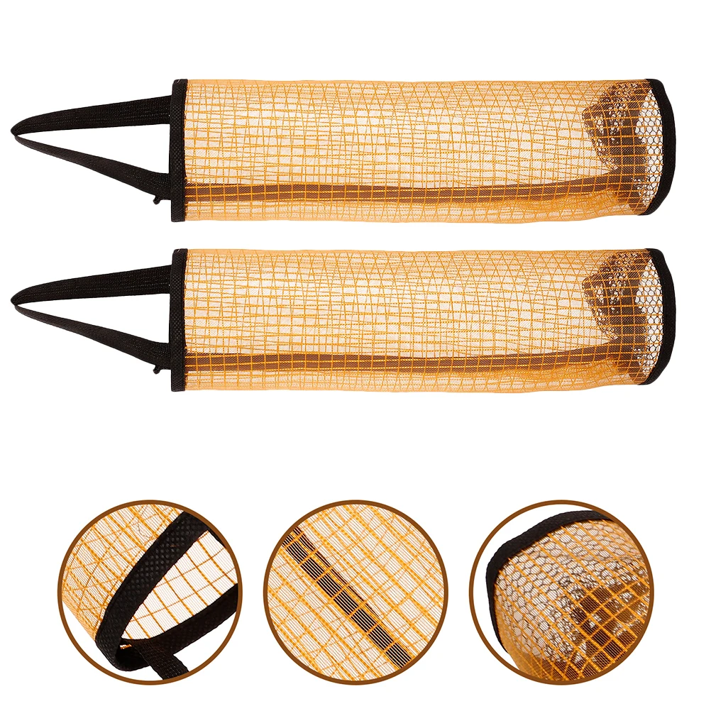 

2 Pcs Tennis Storage Bag Ball Picking Bags Golf Mesh Picker Bowling Balls Organizer Pouch Accessories Carrier Baseball