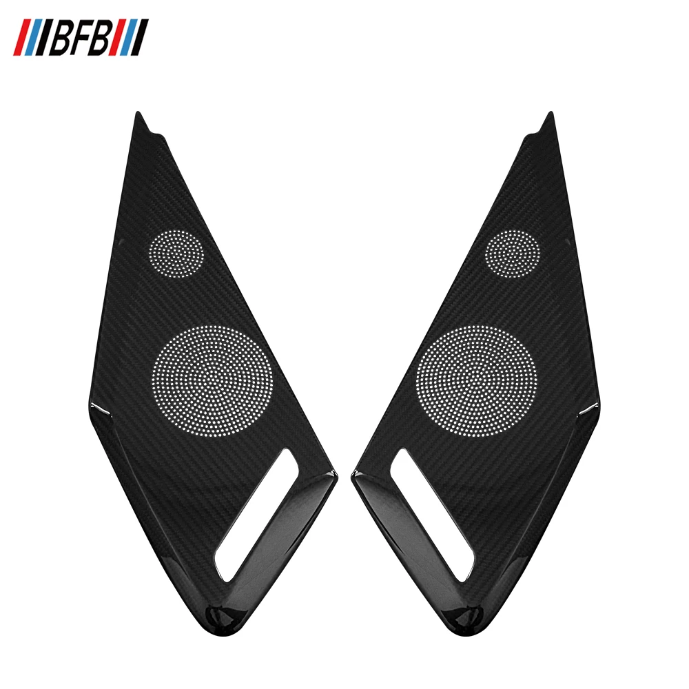 BFB Real Carbon Fiber Car Interior Accessories Door Speaker Cover For Chevrolet Corvette 2020 2021 Car Interior Trim