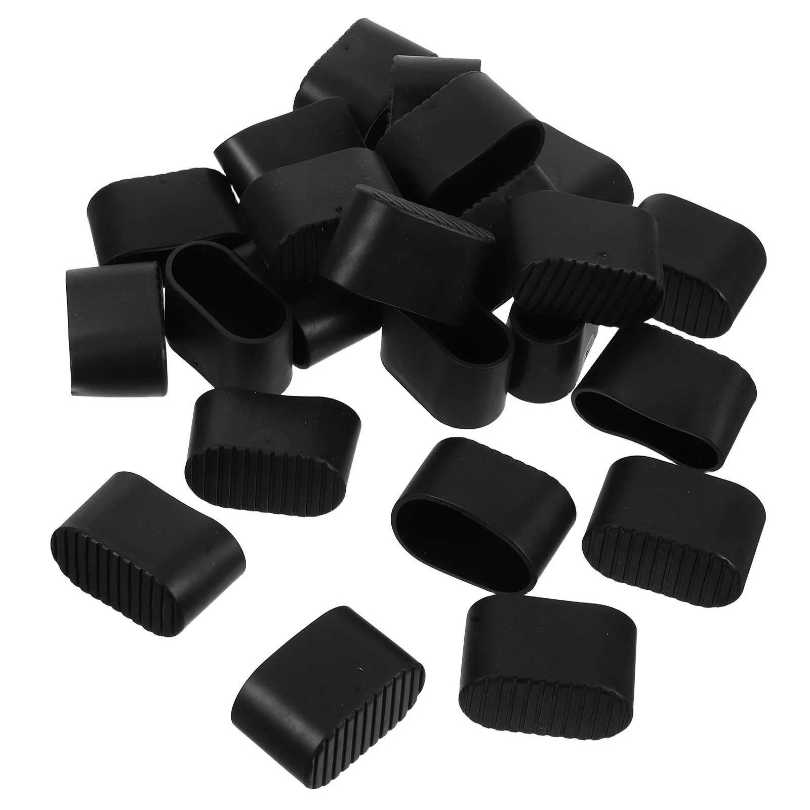 

24Pcs Oval Chair Leg Caps Rubber Furniture Leg Covers Floor Protectors Anti Scratch Noise Reduction for Chair Table Desk