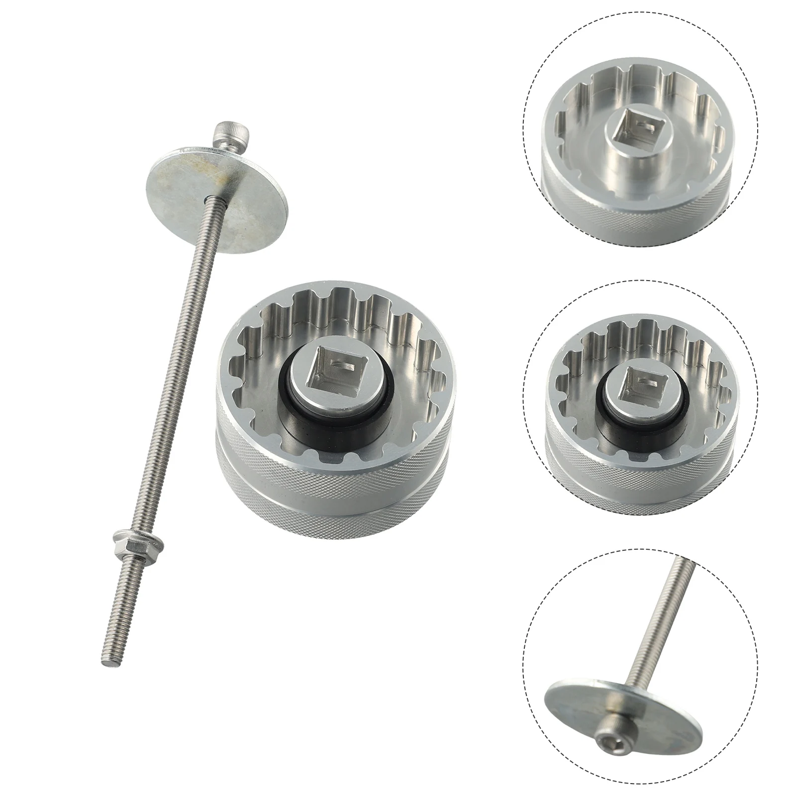 

Bicycle T47 Bike Bottom Tool Removal Screw 1/2\\\\\\\\\\\\\\\" Aluminum Alloy Bracket Fastening Installation Silver Tightening