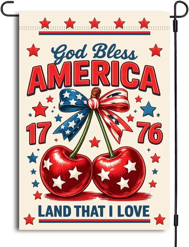 God Bless America Land That I Love Garden Flag - Fourth Of July Banner - 1776-2026 Yard Sign - 250Th Anniversary Yard Decor  AAS
