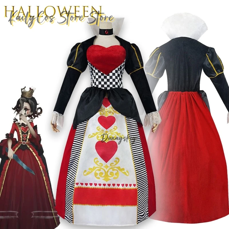 

Костюм принцессы на Хэллоуин, элегантный костюм для косплея «Королева сердец», Алиса, красная королева, сексуальная королевская одежда для косплея, женское платье
