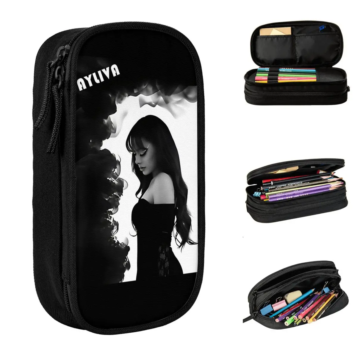 Ayliva Retro 90s Pencil Cases Fun Pen Box Bags Girls Boys Large Storage Office Gift Pencil Box