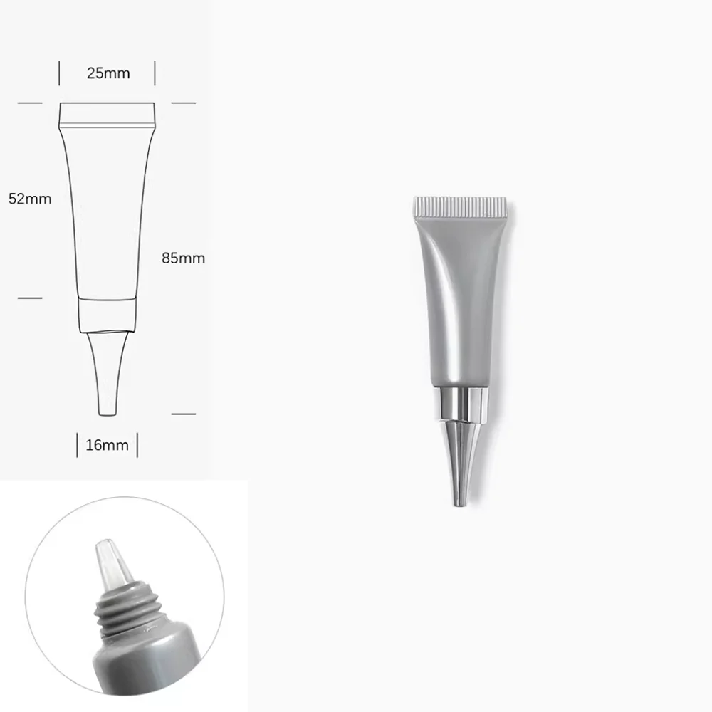 

5g Silver Grey Squeeze Tube Empty Refillable Soft Bottle 5ml Cosmetic Essence Eye Cream Lotion Foundation Sample Container