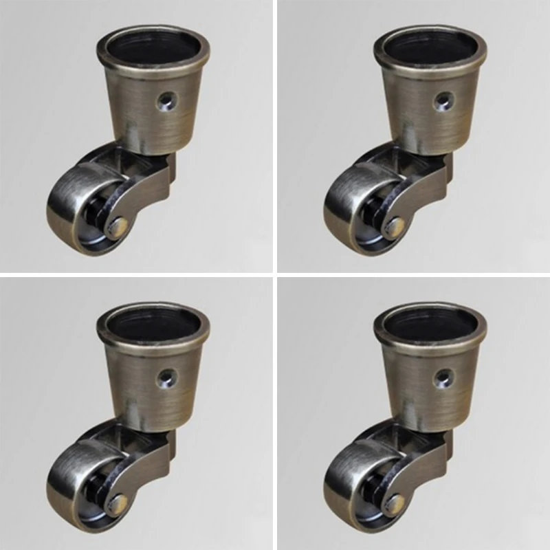 

4PCS 1'' Solid Brass Wheels Universal Furniture Rollers Table Chair Bar Sofa Couch Feet Wheels 360° Swivel Smoothly Moving Wheel