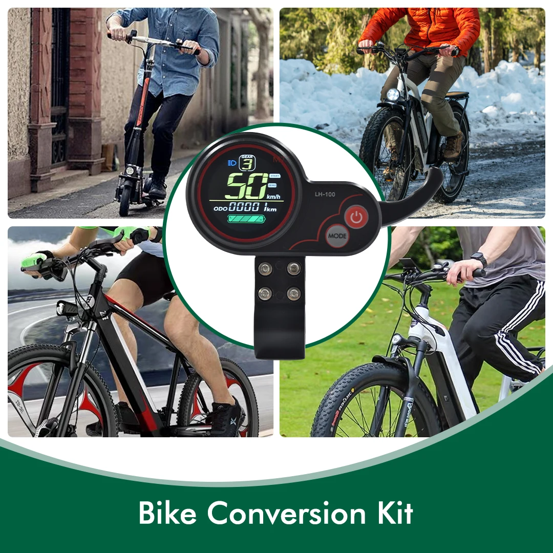 E-bike LCD LH100 Display colorato misuratore 24V-60V SM/spina di connessione impermeabile Display per bicicletta elettrica con USB UART