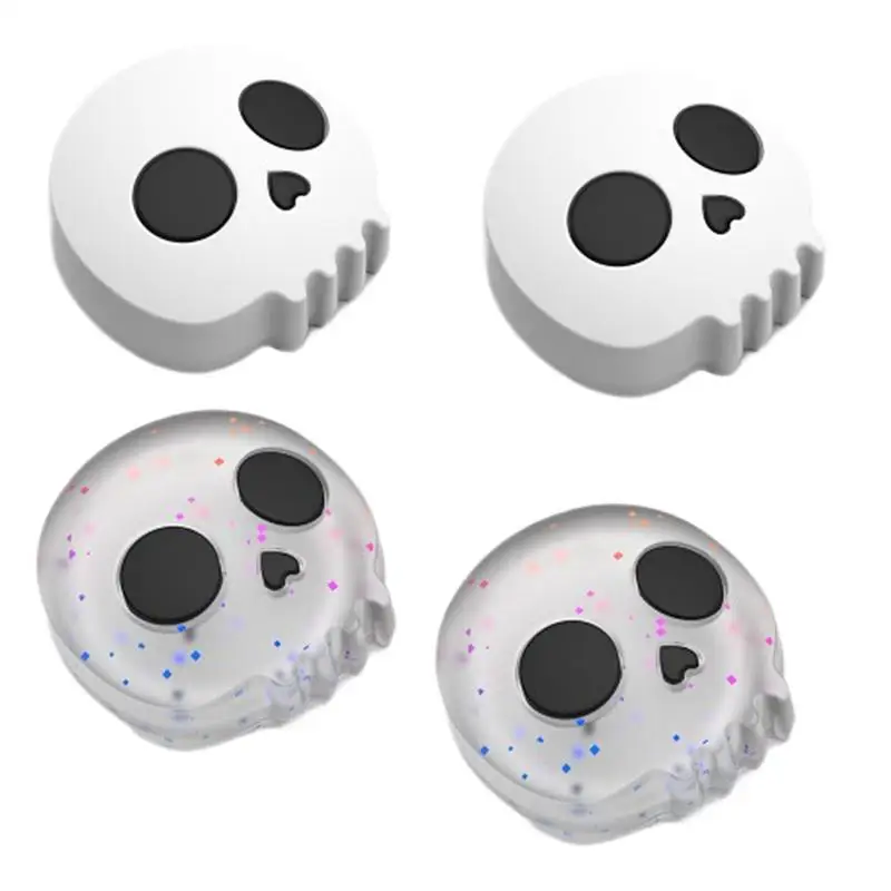 Skull Joystick Knob 4X Halloween Joystick Cover Thumb Grips Joystick Caps Halloween Soft Silicone Joystick Cover Silicone
