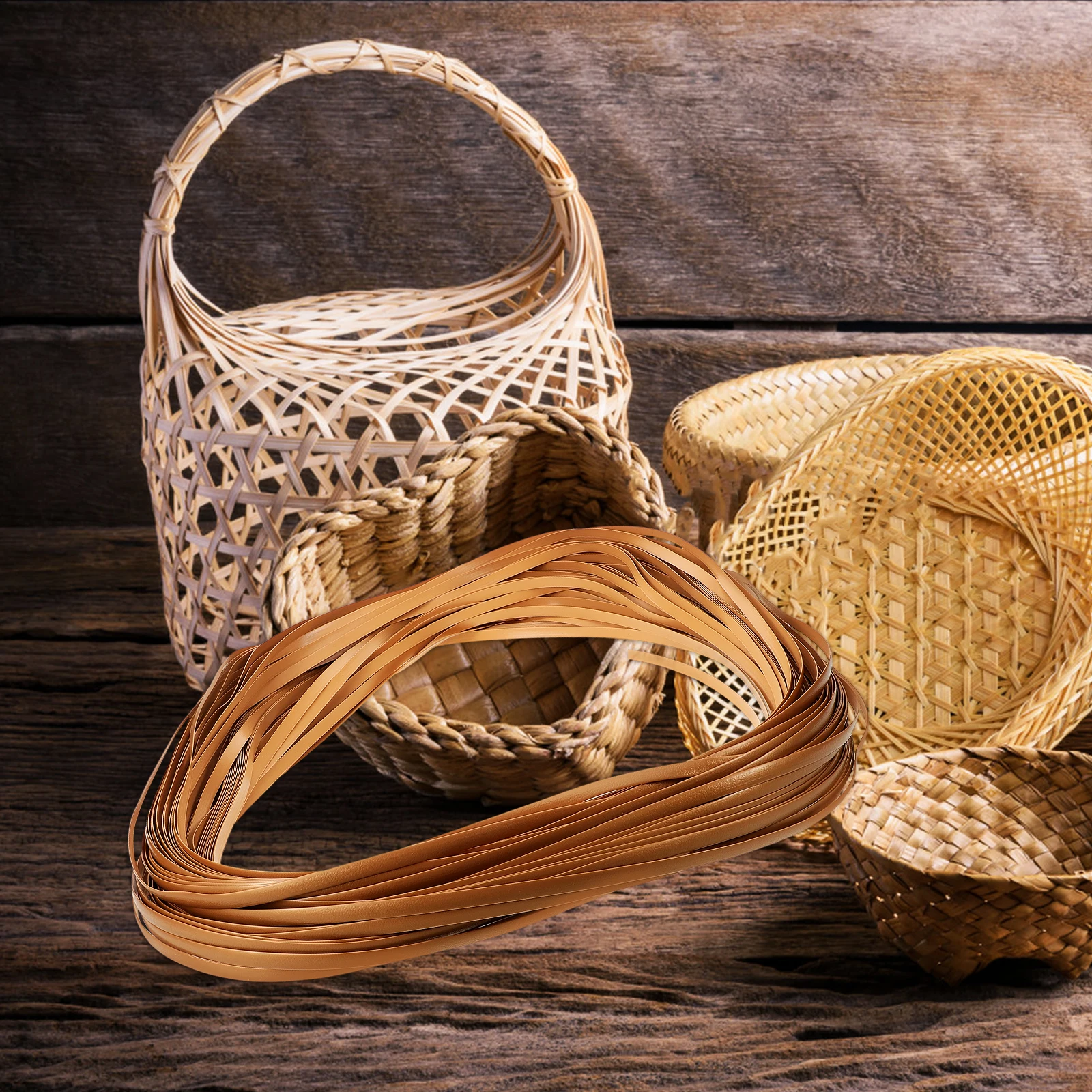 

Faux Rattan Strips 8mm Flat Gold Pattern Plastic Cane DIY Artificial Wicker Repair Kit H Furniture Material Eco Friendly