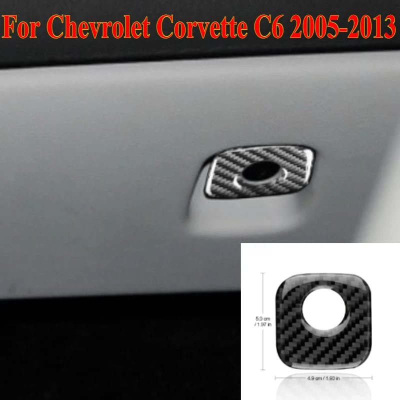 

1PCS Real Carbon Fiber for Chevrolet Corvette C6 2005-2013 Co-pilot Glove Box Handle Sticker,Automotive Interior Accessories