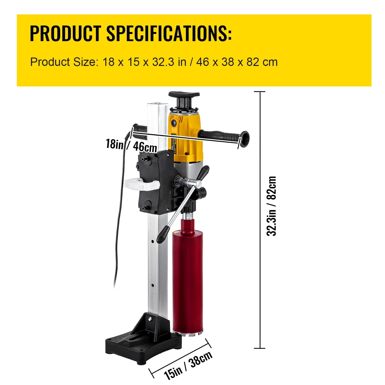 Core Drill Machine 2180W Diamond Core Drill Rig Powerful Rugged Concrete Core Drill 160MM With Stand Tool Concrete Brick Block