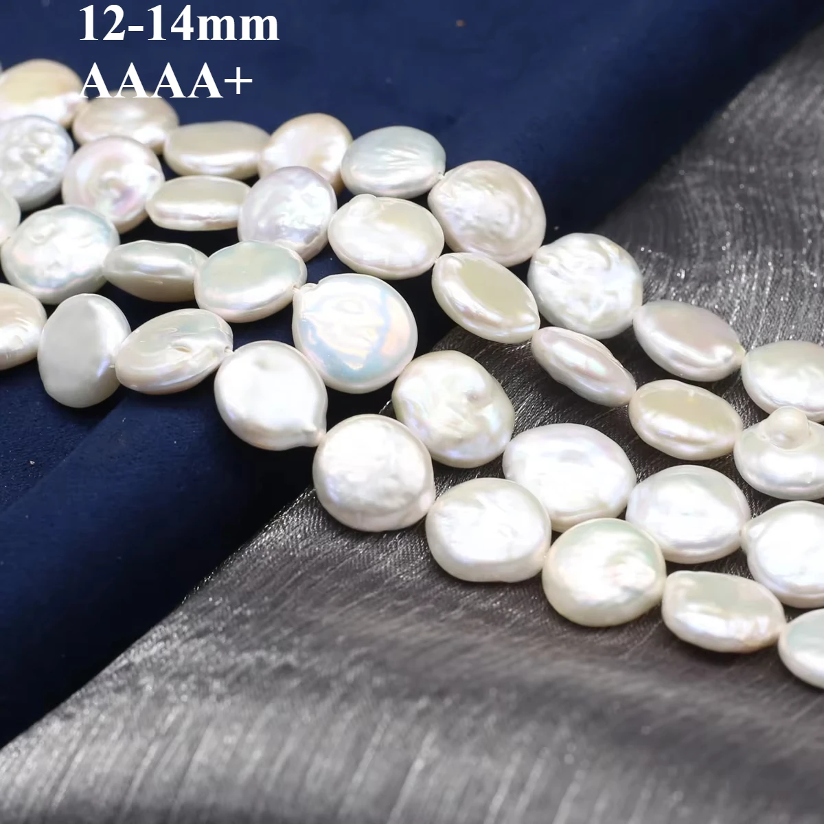 12-14mm 4A+Natural Freshwater White Baroque Round Pieces Bead Fine Gift for Women Jewelry Make DIY Necklace Bracelet Accessories